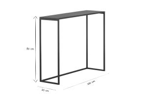 Mesa consola industrial metal negro L100 cm KARL