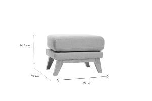Pouf repose-pieds déhoussable scandinave en tissu vert lagon et bois clair OSLO