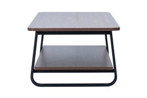 Mesa de centro rectangular acabado en madera de nogal y metal L120 cm MICHA