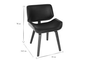 Chaise design noir et bois foncé RUBBENS