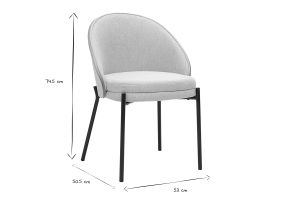 Chaises en tissu effet velours texturé beige, bois clair et métal (lot de 2) TUCSON