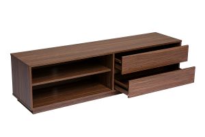 Mobile TV finitura legno scuro noce 2 cassetti L160 cm MADERO