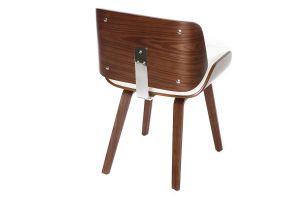 Chaise design blanc et bois foncé RUBBENS