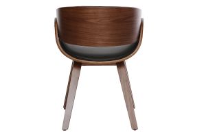 Chaise design noir et bois foncé noyer BENT