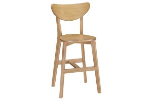 Tabourets de bar scandinaves finition chêne H65 cm (lot de 2) LEENA