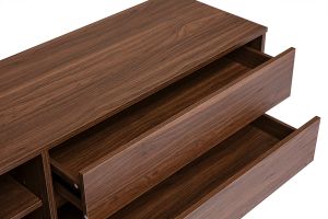 Mobile TV finitura legno scuro noce 2 cassetti L160 cm MADERO