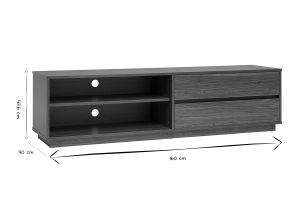 Mobile TV finitura legno scuro noce 2 cassetti L160 cm MADERO