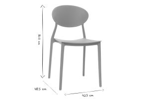 Chaises design empilables jaunes intérieur - extérieur (lot de 2) ANNA