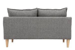 Canapé scandinave 2 places en tissu gris et bois clair KATE