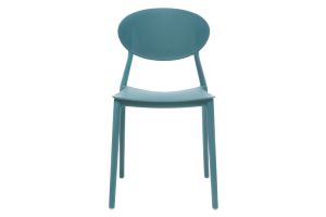 Chaises design empilables bleu canard intérieur - extérieur (lot de 2) ANNA