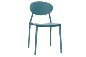 Chaises design empilables bleu canard intérieur - extérieur (lot de 2) ANNA