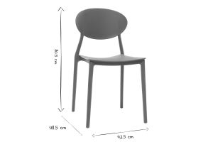 Chaises design empilables bleu canard intérieur - extérieur (lot de 2) ANNA