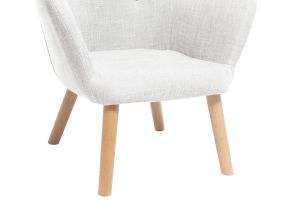 Fauteuil enfant scandinave en tissu gris polaire et bois clair BABY BRISTOL