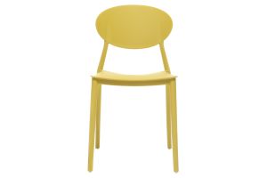 Chaises design empilables jaunes intérieur - extérieur (lot de 2) ANNA