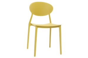 Chaises design empilables jaunes intérieur - extérieur (lot de 2) ANNA