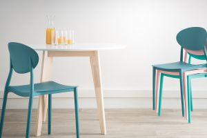 Chaises design empilables jaunes intérieur - extérieur (lot de 2) ANNA