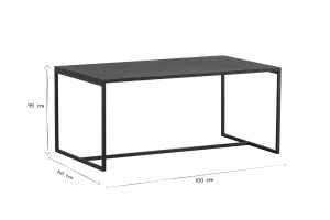 Table basse rectangulaire design métal noir L100 cm KARL