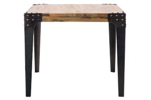 Table à manger industrielle acier et bois manguier massif L160 cm MADISON
