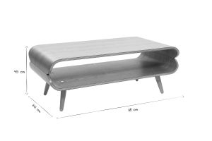 Table basse rectangulaire vintage bois foncé noyer L118 cm TAKLA