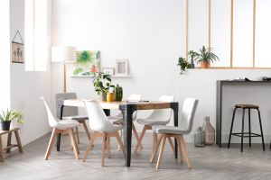 Table à manger industrielle acier et bois manguier massif L160 cm MADISON