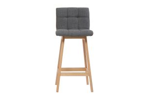 Tabourets de bar bois et gris foncé H65 cm (lot de 2) KLARIS
