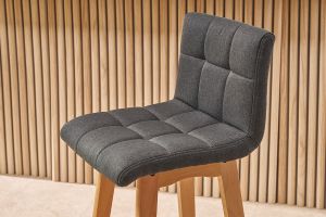 Tabourets de bar bois et gris foncé H65 cm (lot de 2) KLARIS