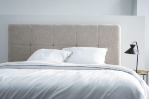Tête de lit en tissu beige crème L160 cm CLOVIS