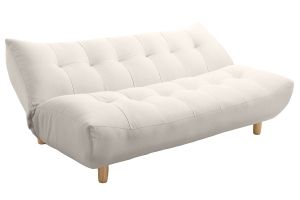 Design-Schlafsofa skandinavisch Beige und Eiche YUMI
