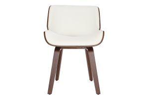 Chaise design blanc et bois foncé RUBBENS