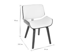 Chaise design blanc et bois foncé RUBBENS