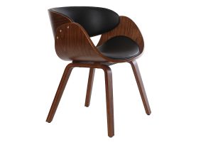 Chaise design noir et bois foncé noyer BENT