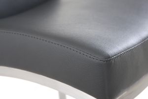 Barhocker Aluminium gebürstet PU Dunkelgrau 66 cm (2er-Set) OLLY