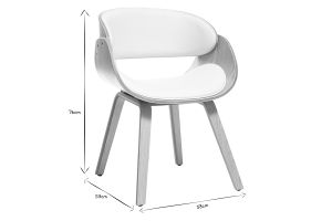Chaise design blanc et bois clair BENT