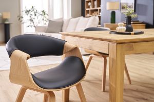Chaise design noir et bois clair ARAMIS