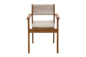 Fauteuils de jardin en bois massif et corde tressée (lot de 2) ZEPHYR
