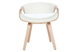 Chaise design blanc et bois clair ARAMIS