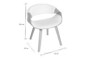 Chaise design blanc et bois clair ARAMIS