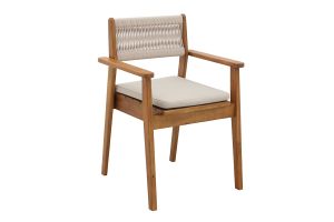 Fauteuils de jardin en bois massif et corde tressée (lot de 2) ZEPHYR
