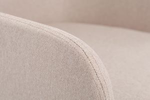 Chaise de bureau à roulettes en tissu beige et acier chromé SHANA