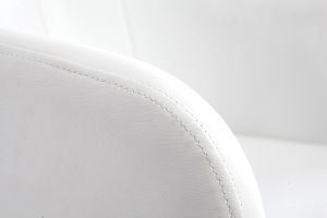 Chaise de bureau à roulettes design blanc et acier chromé BALTIK