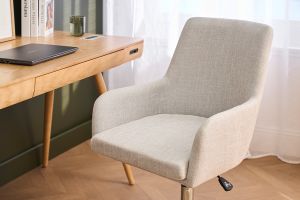 Poltrona da ufficio design tessuto grigio ghiaccio SHANA