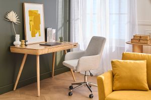 Poltrona da ufficio design tessuto grigio ghiaccio SHANA