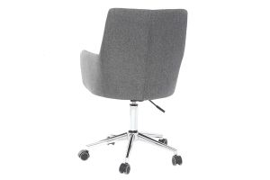 Chaise de bureau à roulettes en tissu gris anthracite et acier chromé SHANA