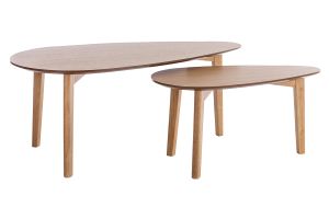 Tables basses gigognes scandinaves bois clair chêne (lot de 2) ARTIK