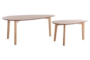Tables basses gigognes scandinaves bois clair chêne (lot de 2) ARTIK