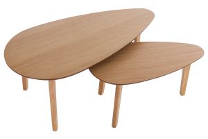 Tables basses gigognes scandinaves bois clair chêne (lot de 2) ARTIK