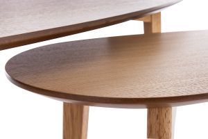 Tables basses gigognes scandinaves bois clair chêne (lot de 2) ARTIK