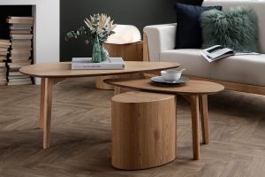 Tables basses gigognes scandinaves bois clair chêne (lot de 2) ARTIK