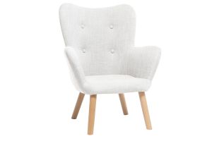 Fauteuil enfant scandinave en tissu gris polaire et bois clair BABY BRISTOL
