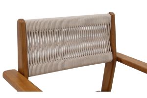 Fauteuils de jardin en bois massif et corde tressée (lot de 2) ZEPHYR